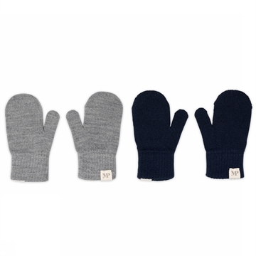 MPKids 2-pak uldluffer i Grey Melange & Navy